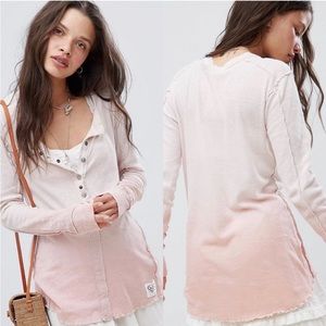 Free People NWOT Cozy Up Henley Long Sleeve Top L